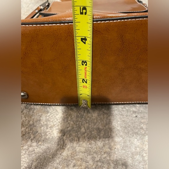 Top Grain Leather Womens Backpack Retro Style Rucksack Shoulder Bag Carmel Brown - Picture 11 of 12